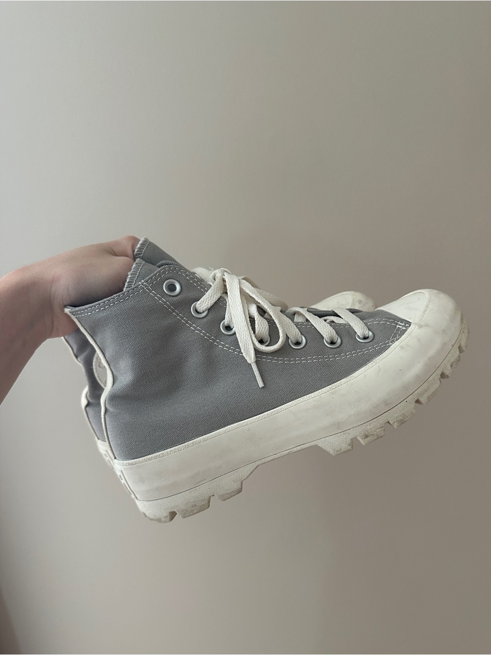 Converse Gray High-Top Platform Sneakers